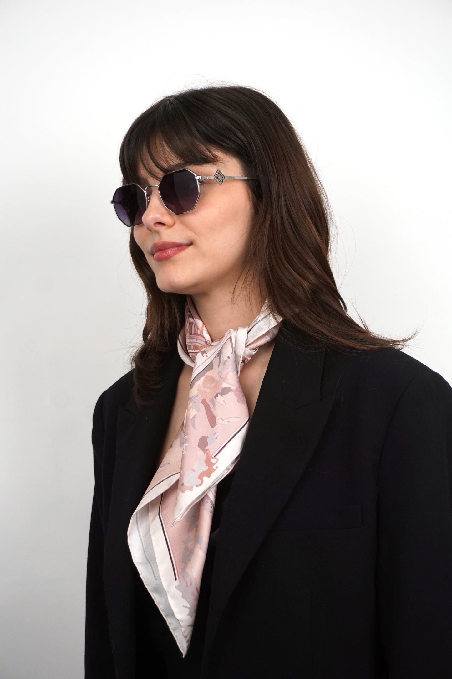 Carré de soie Sentinelle - Rose