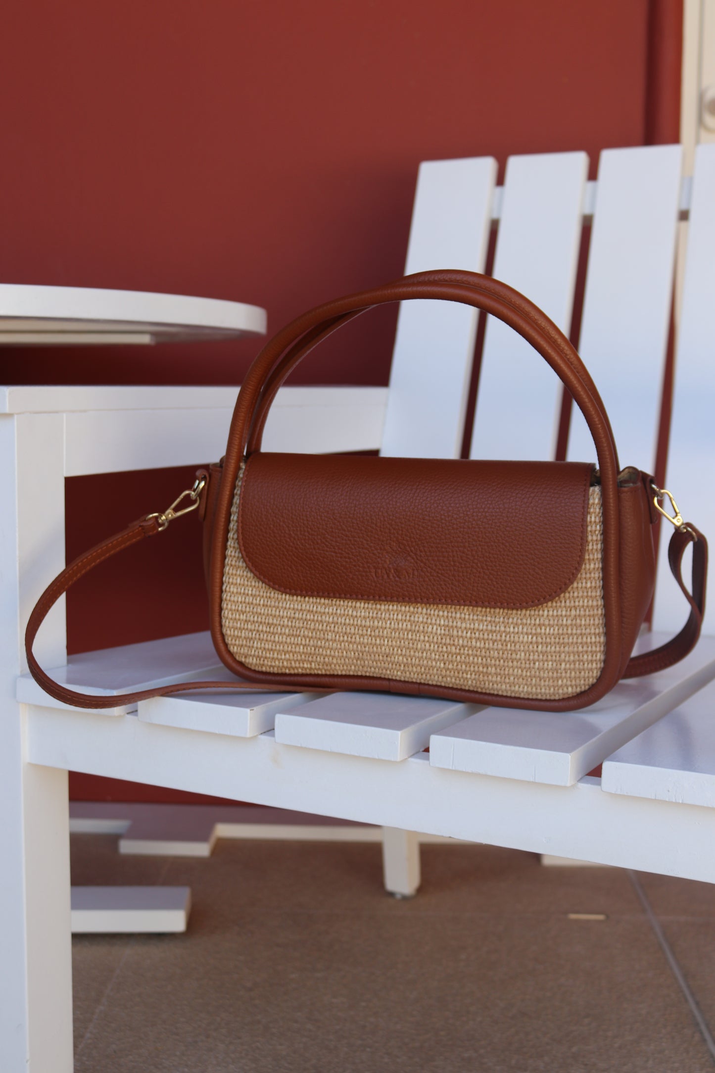 Sac en cuir “Summer U” Beige