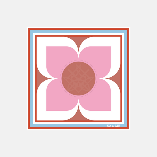 Carré de soie Floris - Rose