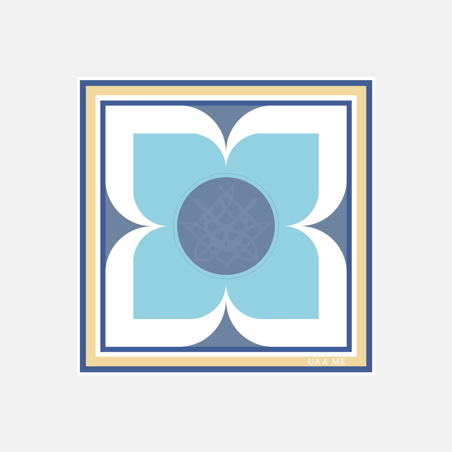 Carré de soie Floris - Bleu