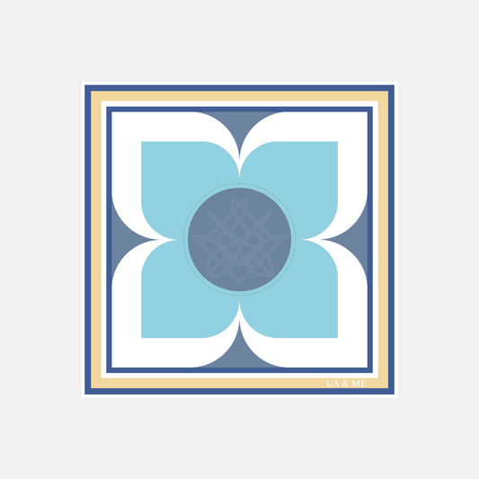 Carré de soie Floris - Bleu