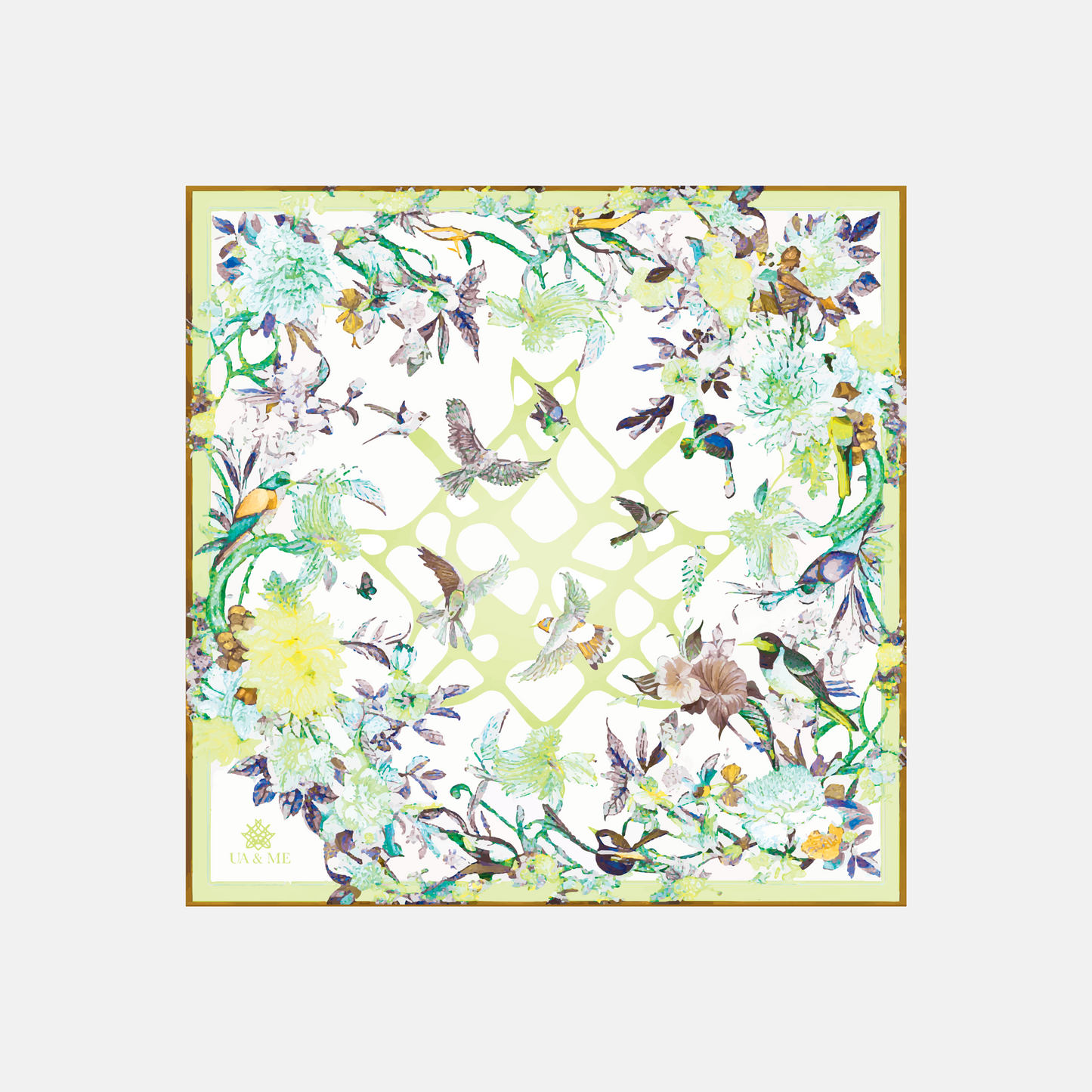 Carré de soie Jardin Secret - Lime