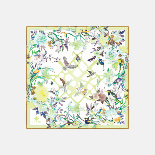 Carré de soie Jardin Secret - Lime