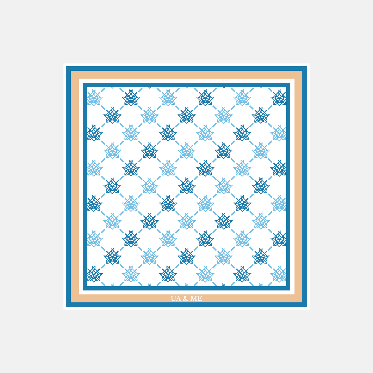 Carré de soie Mono  - Blue Orange