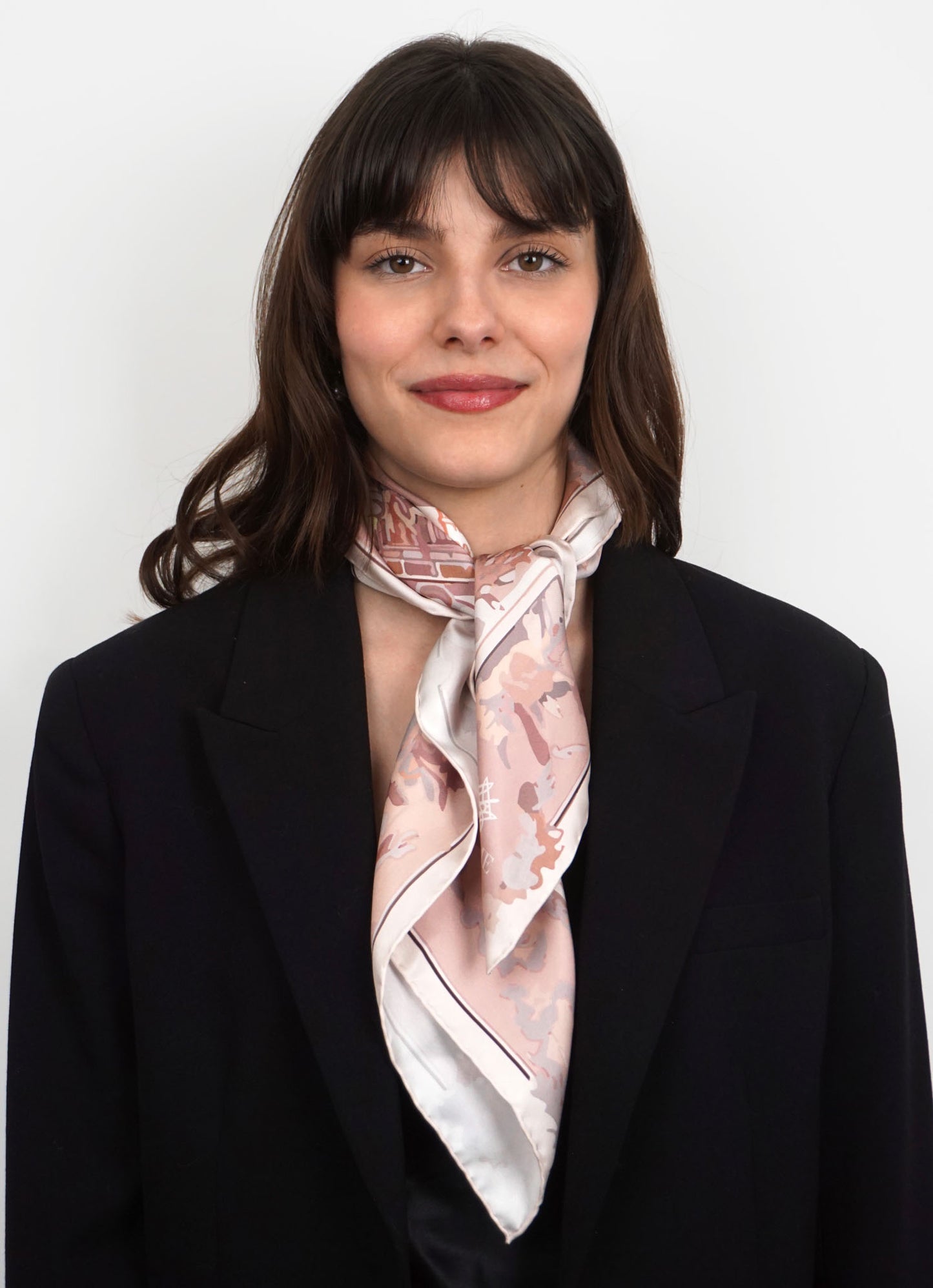 Carré de soie Sentinelle - Rose